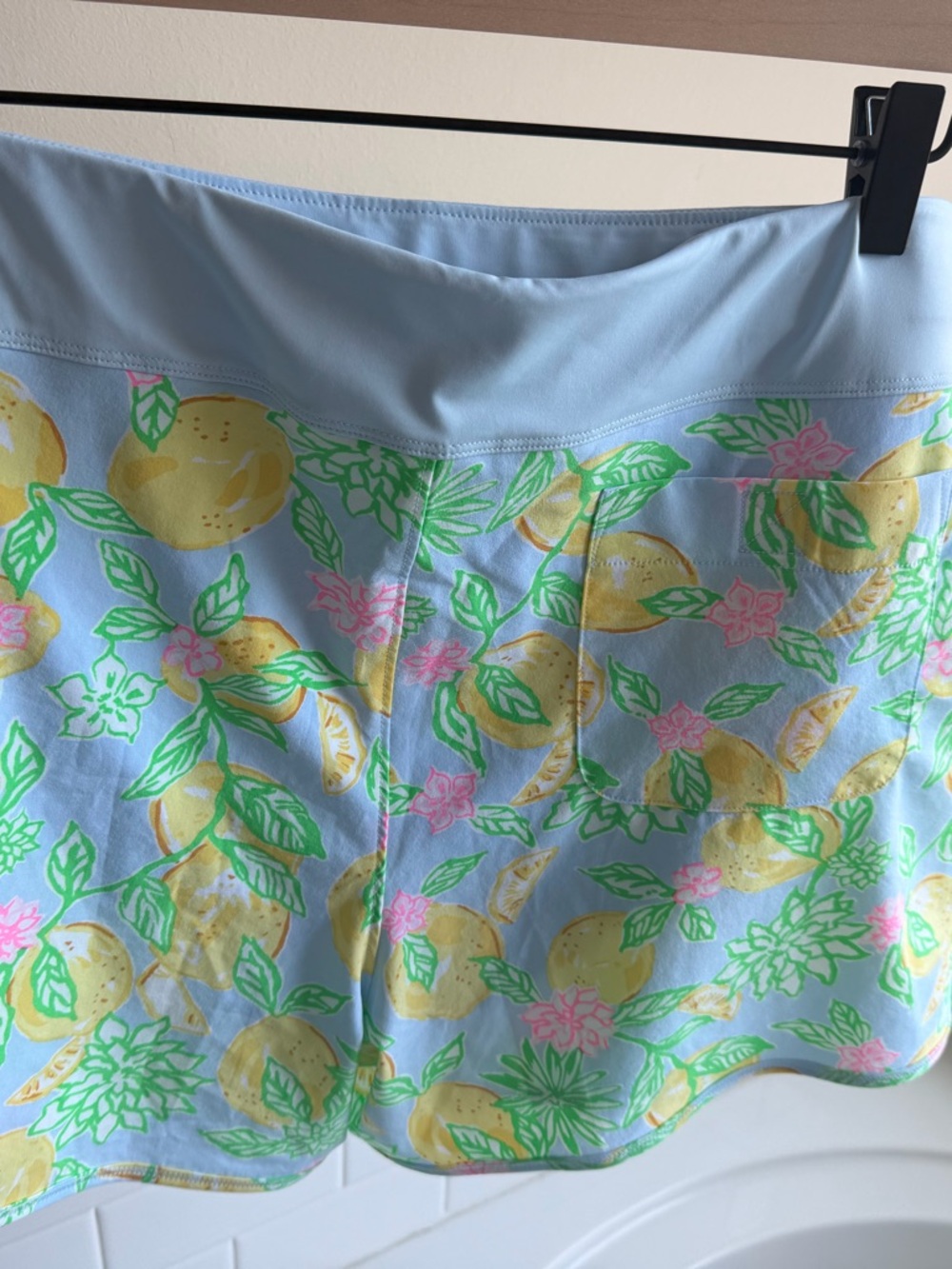 Lilly Pulitzer Sky Blue Lemon-Print Athletic Shorts - Picture 5 of 6